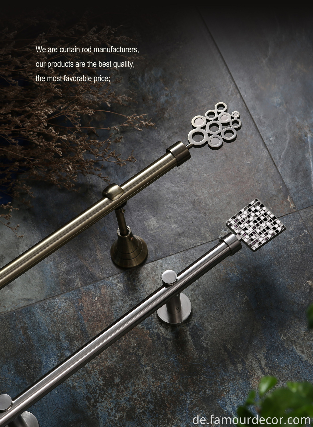 Mosaic Finial Curtain Rod